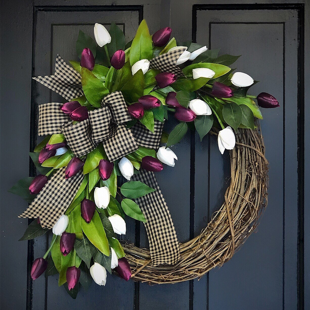 Home Decor Tulip - Bahar Lale Çelengi, Kapı Asma Süsü,