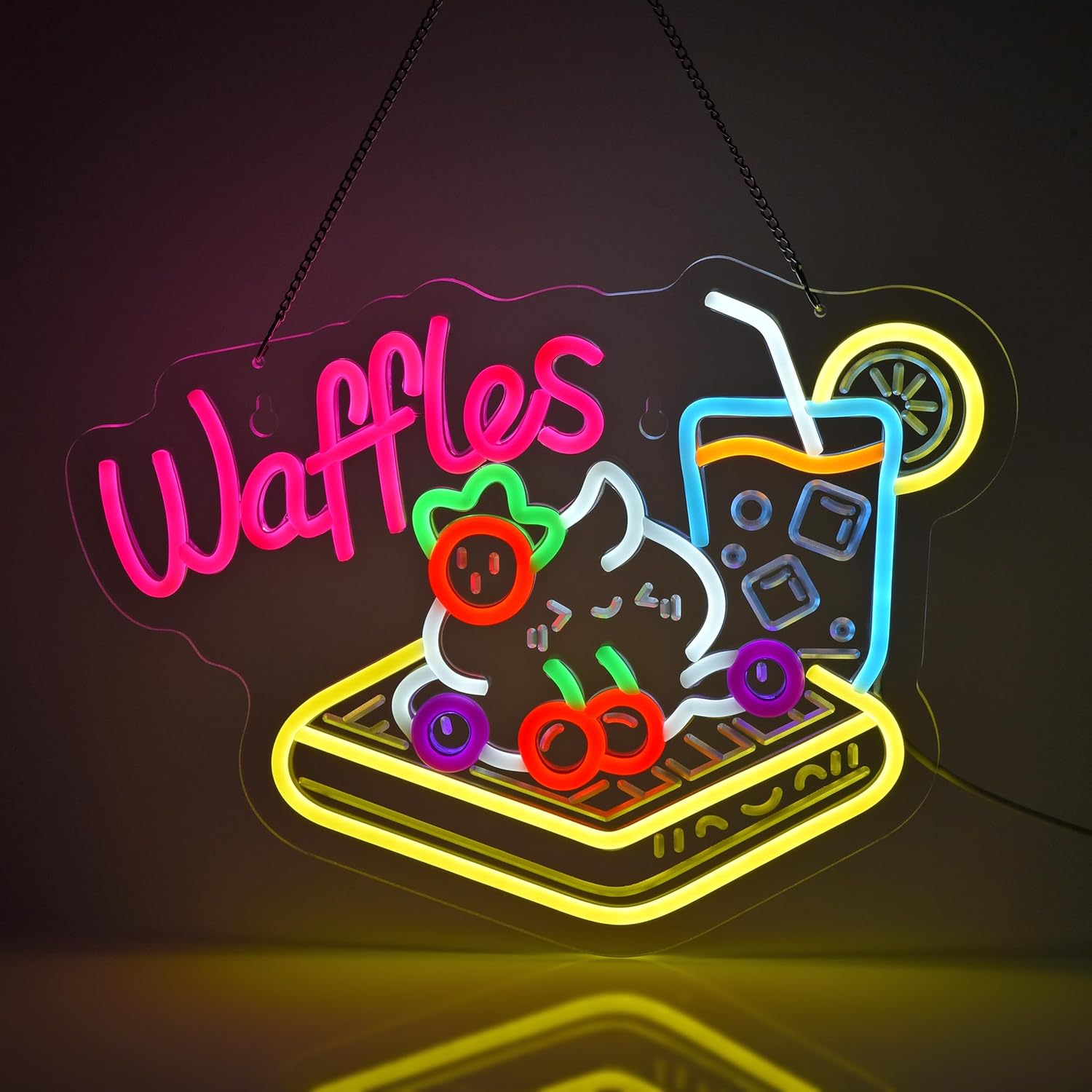 Home Decor Retail Stores - Waffle Neon Tabela USB LED Neon