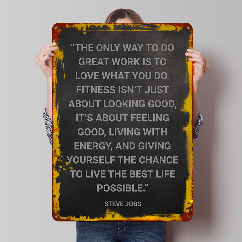 Home Decor Jobs - Steve Jobs Fitness Sözleri Metal Poster