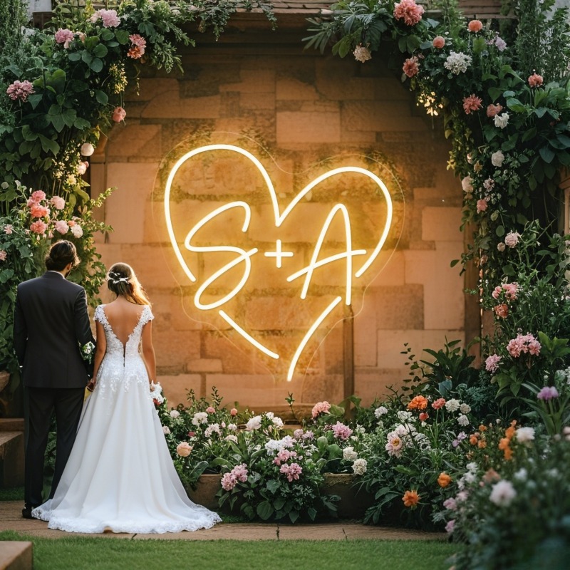 Home Decor Inspo - Özel Harfleri Kalp LED Neon Burcu,