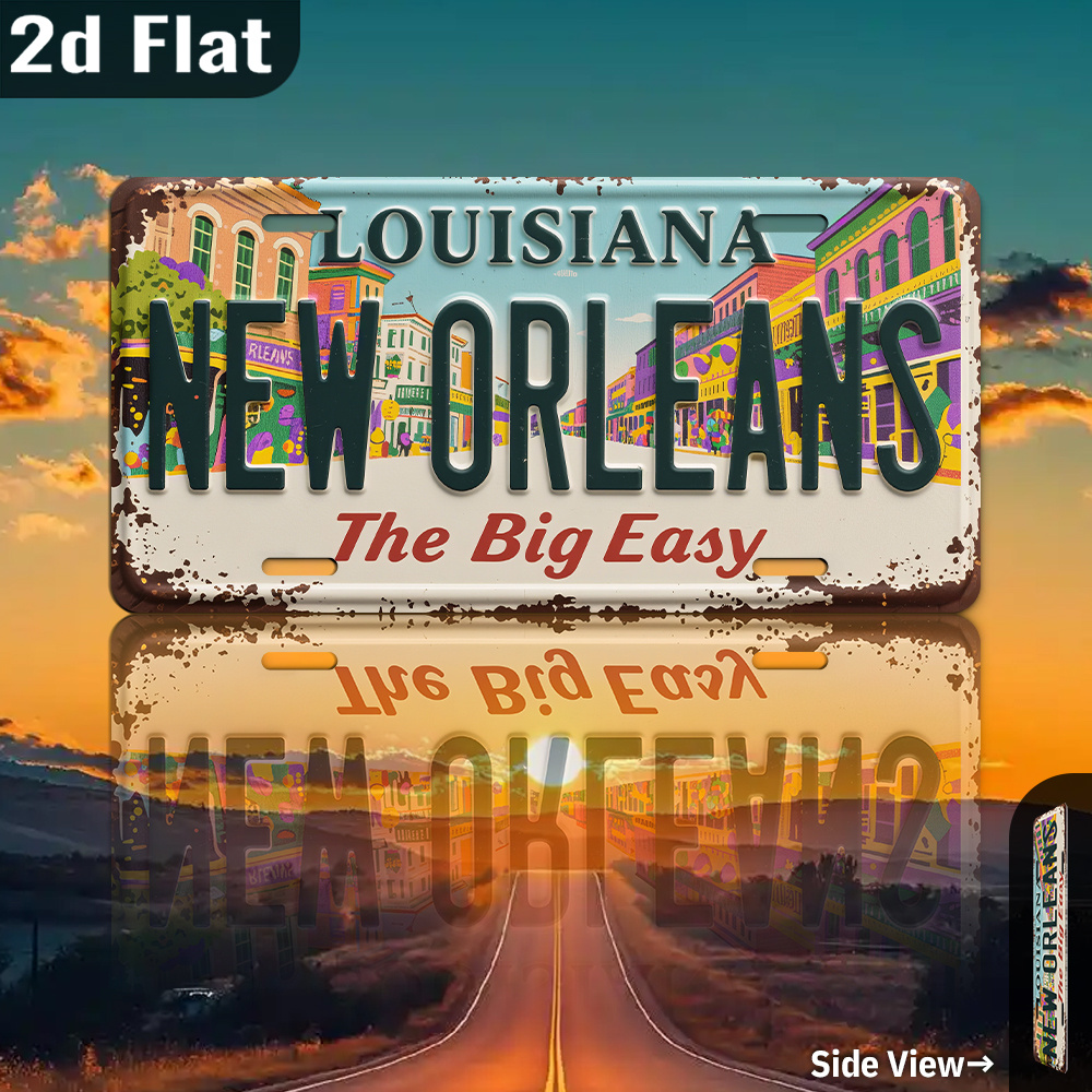Home Decor New Orleans - Vintage New Orleans Louisiana Metal Duvar