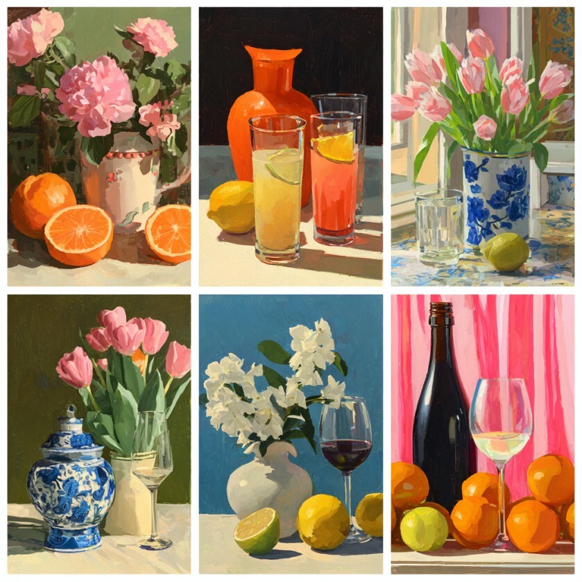 Home Decor Tulip - 6 Parça Lale Şakayık Vazo Narenciye