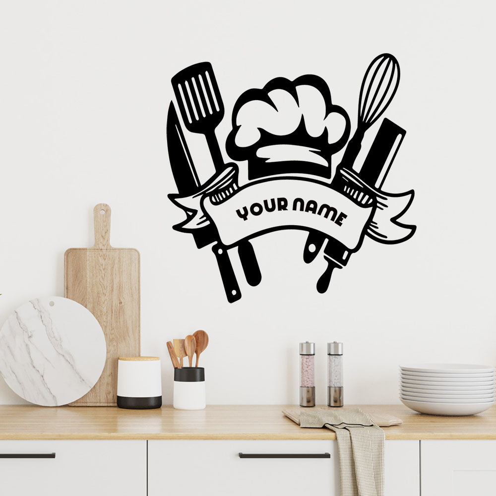 Home Decor Sticker - 1 adet renkli mutfak eşyaları özelleştirilmiş