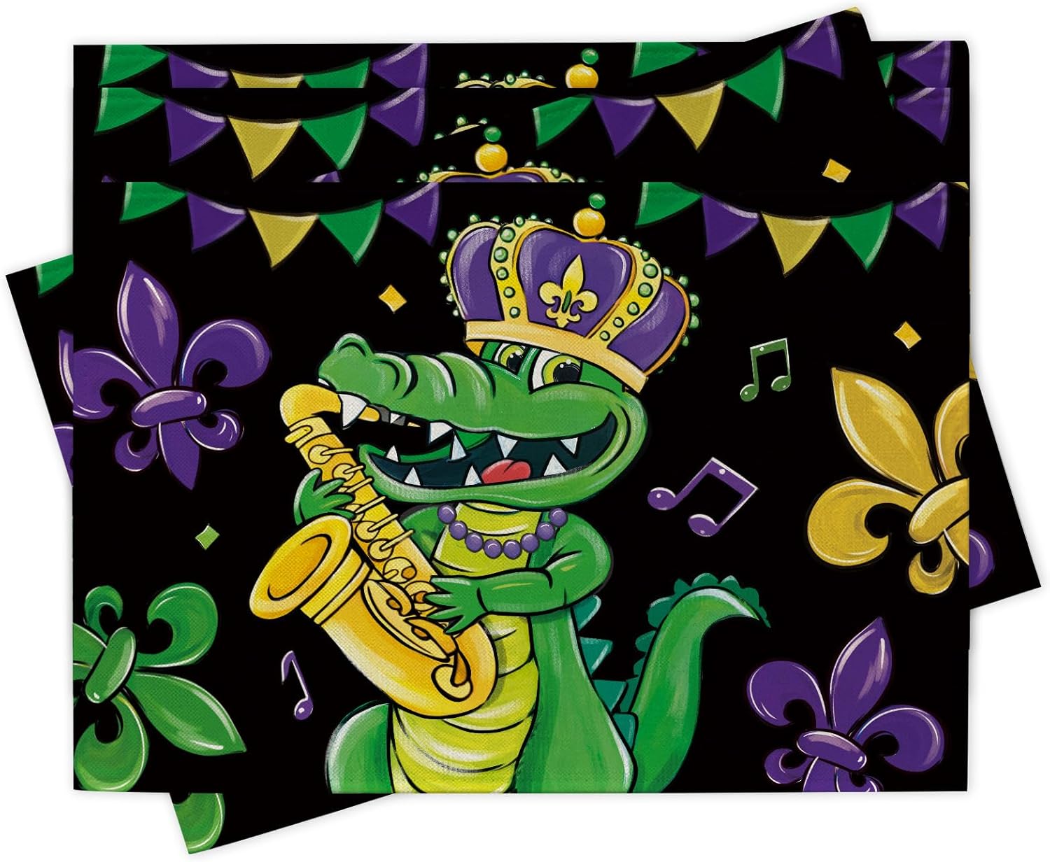 Home Decor New Orleans - Mardi Gras Timsah Desenli Amerikan Servis