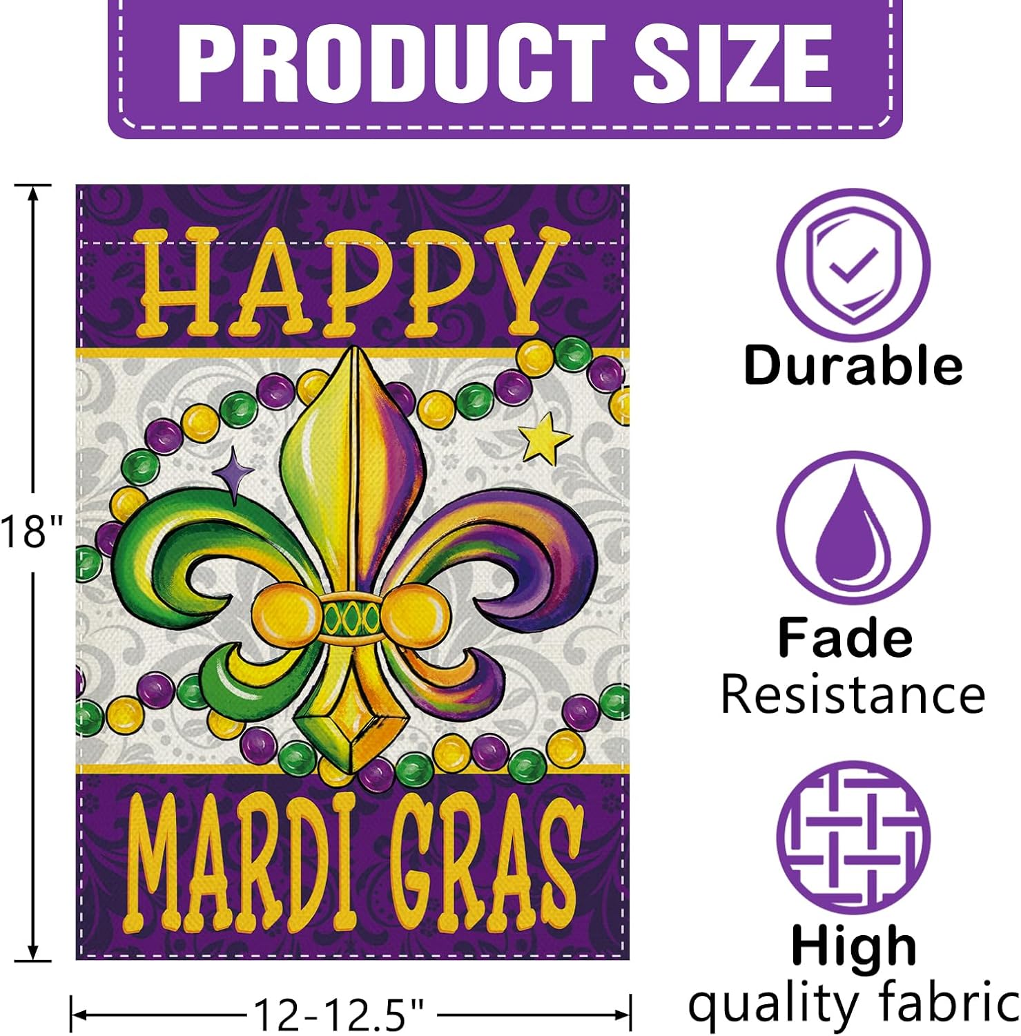 Dyrenson Happy Mardi Gras Fleu - Home Decor New Orleans incelemesi ve fiyatı