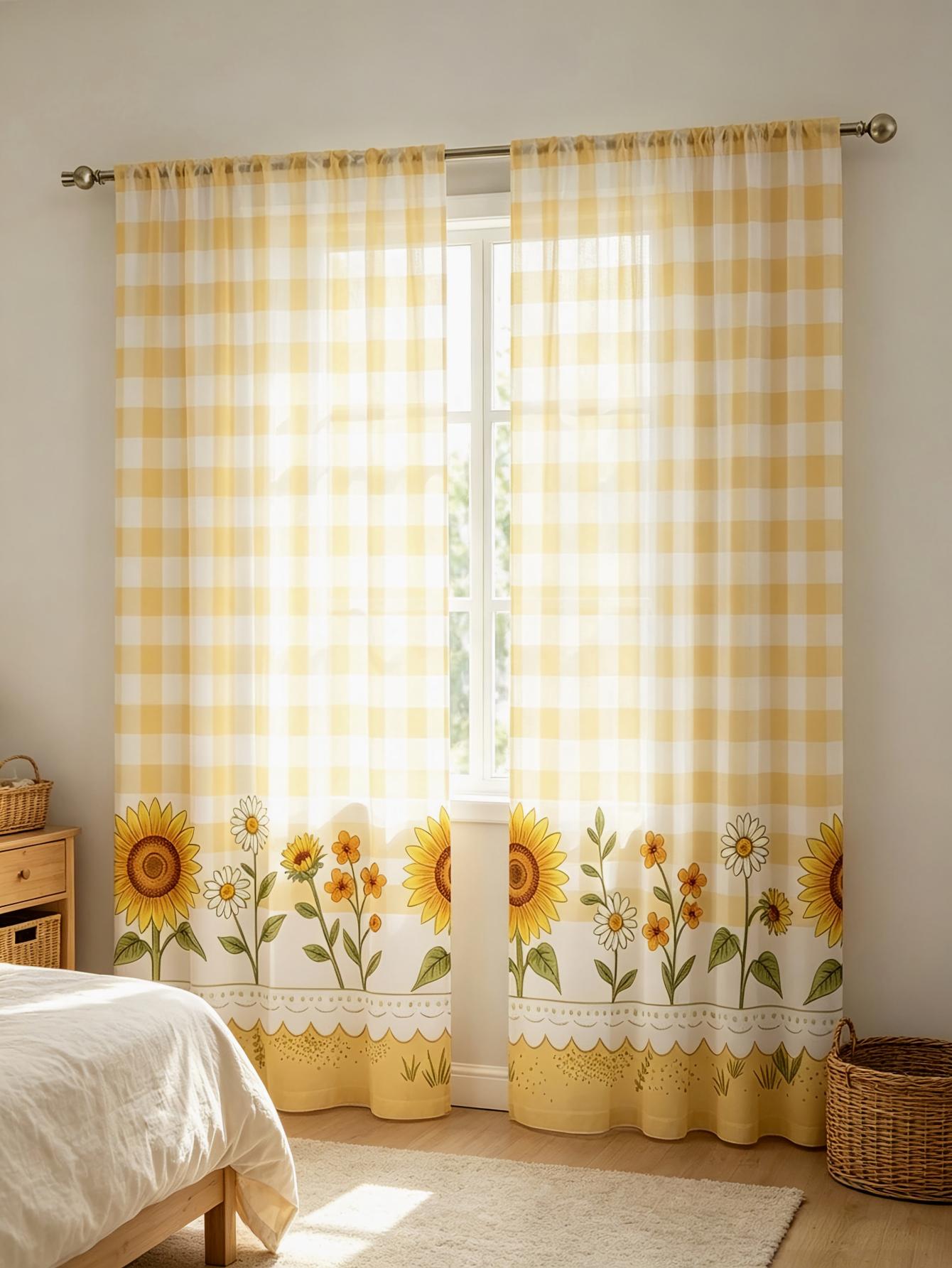 2 Adet Dijital Baskı Şeffaf Pe - Home Decor Yellow incelemesi ve fiyatı