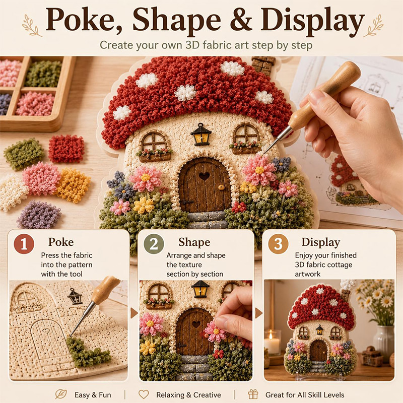 3D Mantar Ev Poke Art DIY Kiti - Home Decor Inspo incelemesi ve fiyatı