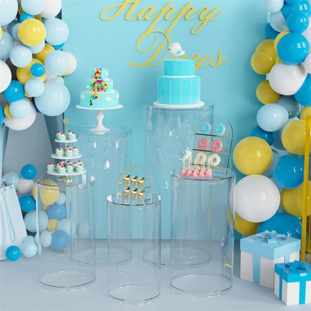 3/5 Adet Beyaz Silindir Kaide  - Home Decor For Wedding incelemesi ve fiyatı
