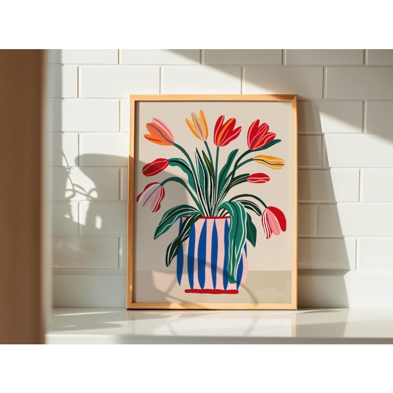 2 adet Lale Çiçekleri Kanvas D - Home Decor Tulip incelemesi ve fiyatı