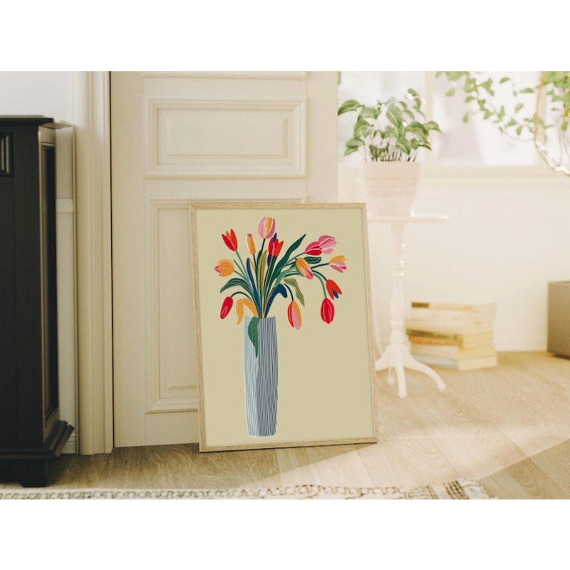 2 adet Lale Çiçekleri Kanvas D - Home Decor Tulip incelemesi ve fiyatı