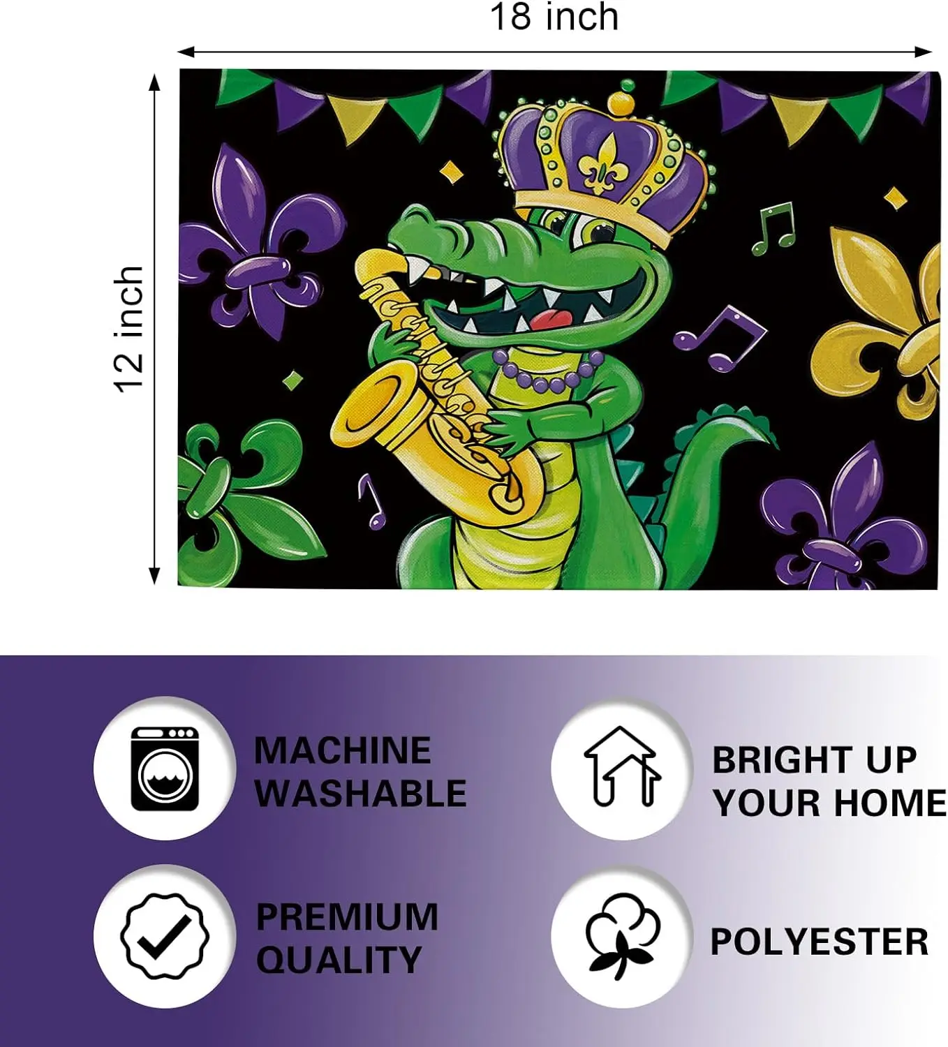 Mardi Gras Timsah Desenli Amer - Home Decor New Orleans incelemesi ve fiyatı